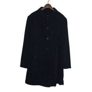 LONDON FOG Classic Midi Duster Coat with a Warm Removable Zipout Liner in Black